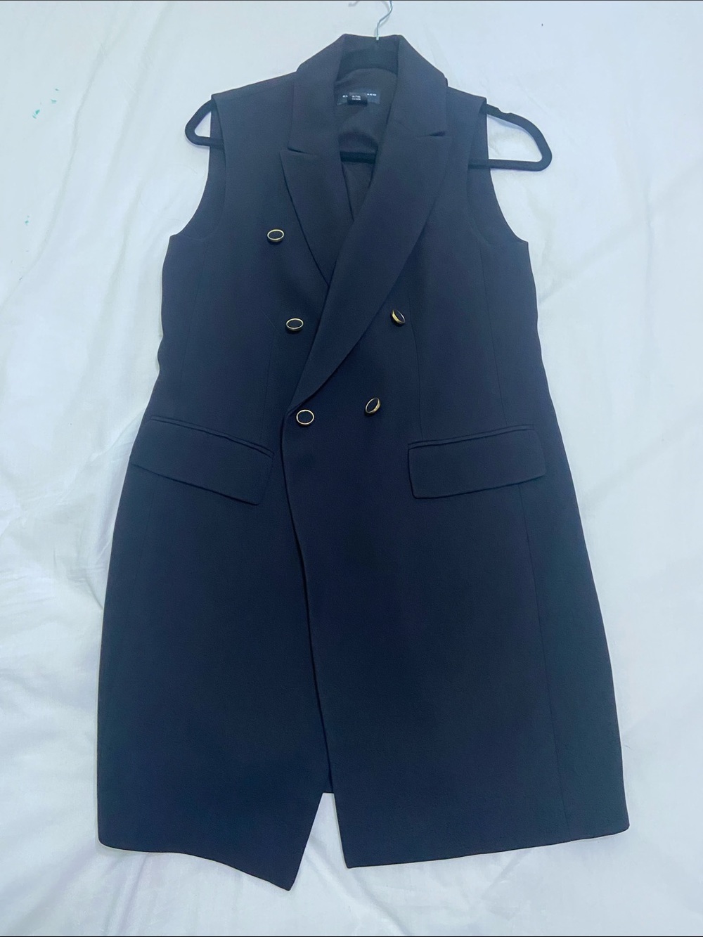Club Monaco Black Sleeveless Double-Breasted Blazer Dress